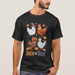 Camiseta Bruja de Halloween Chick Or Treat Granja de Pollo