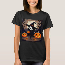 Camiseta Bruja de Halloween con calabazas