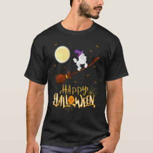 Camiseta Bruja de Halloween con escopeta y Poodle en Paseo 