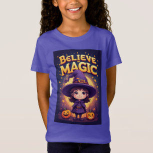 Camiseta Bruja de Halloween con exhibición de calabaza