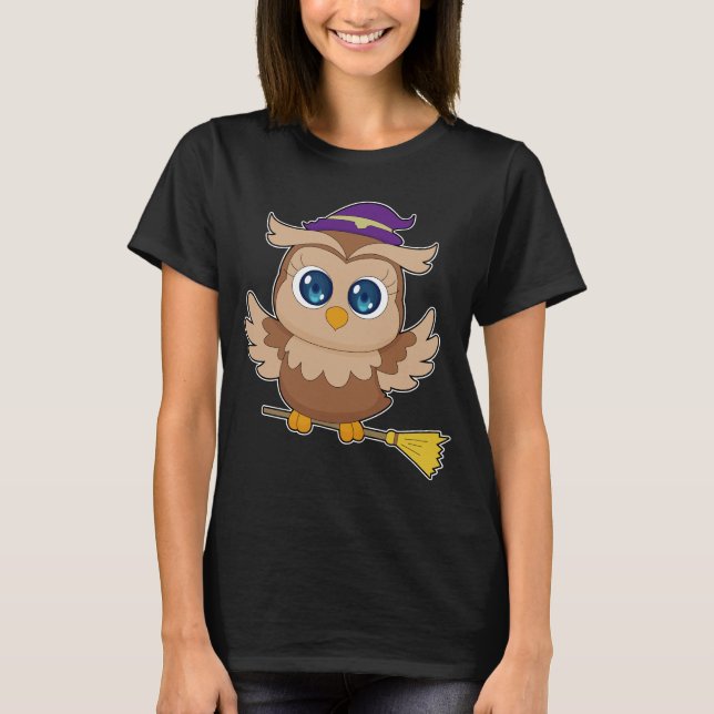 Camiseta Bruja de Halloween de búho (Anverso)