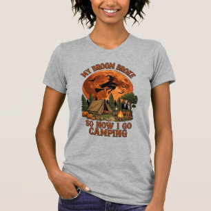 Camiseta Bruja de Halloween de la escoba rota Camping Tiend