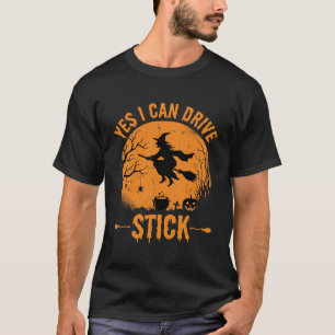 Camiseta Bruja de Halloween Drive Stick Gráfico_1