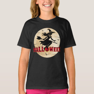 Camiseta Bruja de Halloween en Escoba