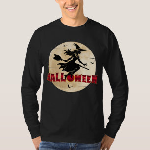 Camiseta Bruja de Halloween en Escoba