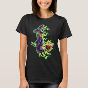 Camiseta bruja de Halloween en una escoba Celeb de disfrace