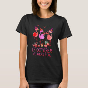 Camiseta Bruja de Halloween Flamingo En Octubre Nosotros Ve