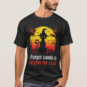 Camiseta Bruja de Halloween Gato Divertido Cita de Caramelo
