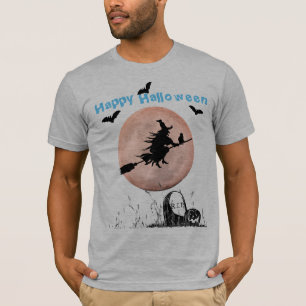Camiseta Bruja de Halloween Gris Heather