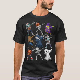Camiseta Bruja de Halloween haciendo dab Esqueleto Zombie M
