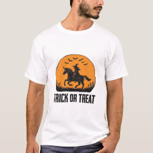 Camiseta Bruja de Halloween Truco o Trato Luna Vintage_1