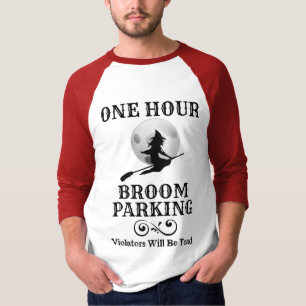 Camiseta Bruja de Halloween un estacionamiento de la escoba