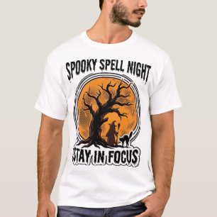 Camiseta Bruja de Halloween Vintage y Gráfico de Gato Negro
