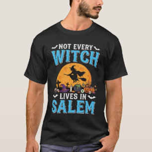 Camiseta Bruja de Halloween Vive en Salem Vintage