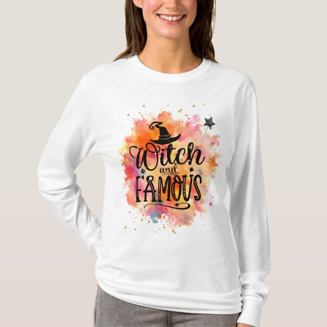 Camiseta Bruja de Halloween y Famosa (Anverso)