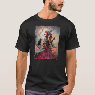 Camiseta Bruja de Halloween y gato negro de la llama de oct