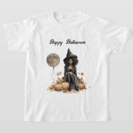 Camiseta Bruja de Halloween y globo lunar completo