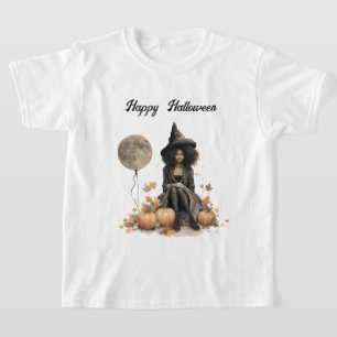 Camiseta Bruja de Halloween y globo lunar completo