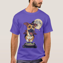 Camiseta bruja de Haloween perrito