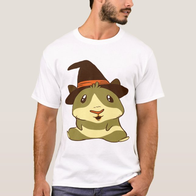 Camiseta Bruja de los Cerdos de Guinea Halloween (Anverso)
