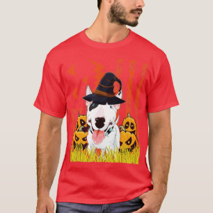 Camiseta Bruja de perro de Bull Terrier bailando alrededor 