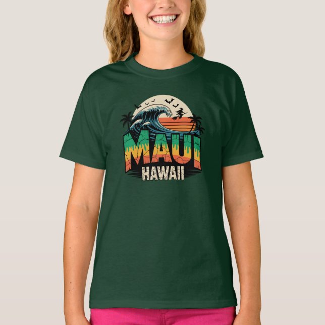 Camiseta Bruja de surf en Broom Maui Hawaii Halloween (Anverso)