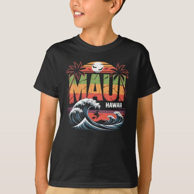 Camiseta Bruja de surf en Broom Maui Hawaii Halloween (Anverso)