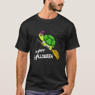 Camiseta Bruja de Tortuga Escoba Noche Reptil Lindo Hallowe