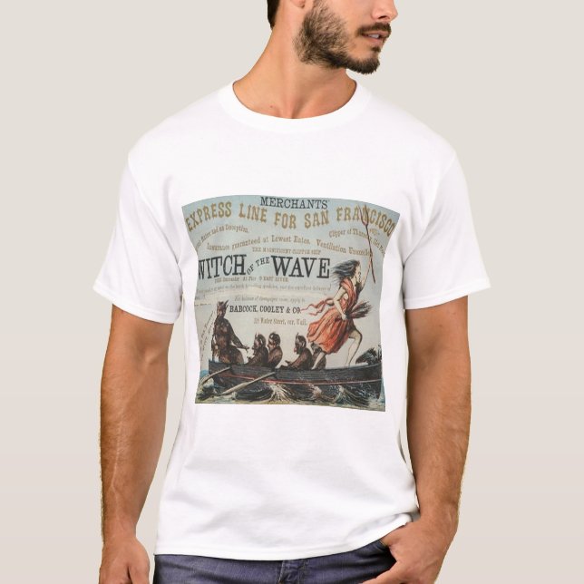 Camiseta Bruja del barco de vela Clipper de ola (Anverso)