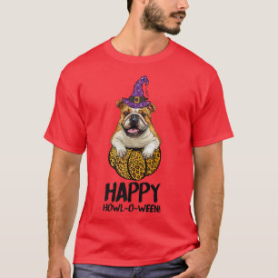 Camiseta Bruja del Bulldog francés Feliz Howl O Ween Hallow