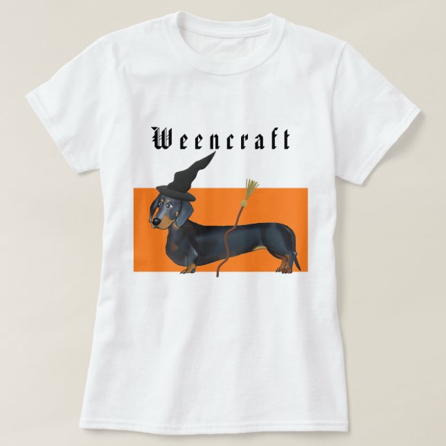 Camiseta Bruja del Dachshund de Weencraft divertida (Diseño del anverso)