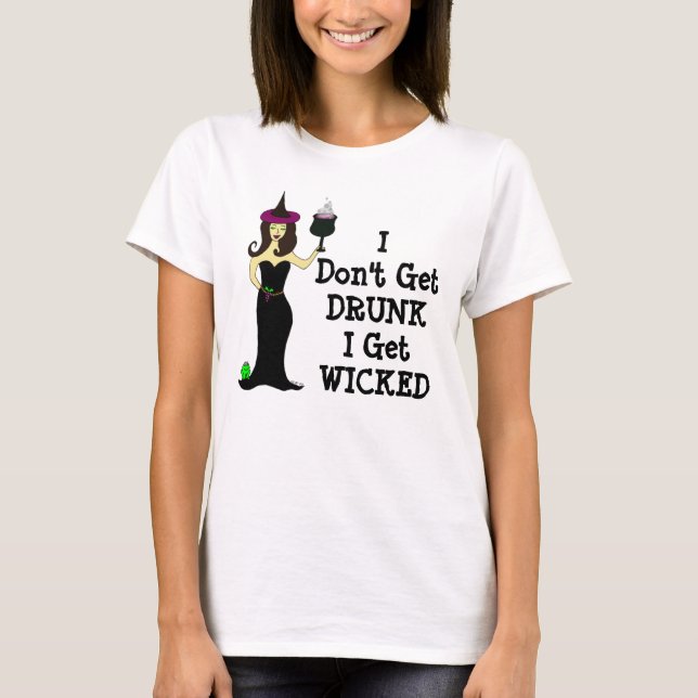Camiseta Bruja del vino: No consigo bebido, yo consigo (Anverso)