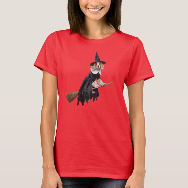 Camiseta Bruja divertida de Cocker Spaniel (Anverso)