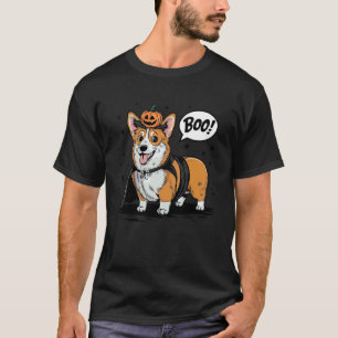 Camiseta Bruja Divertida Perros Corgi Diciendo Boo Disfraza