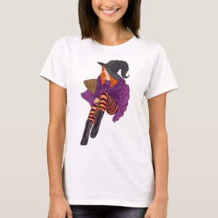 Camiseta Bruja divertida vibraciones brujas halloween mujer