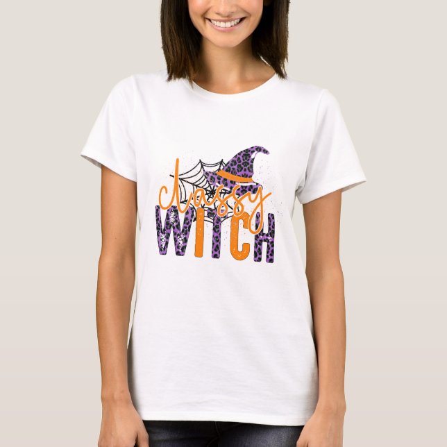 Camiseta Bruja Elegante - Halloween (Anverso)