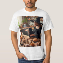 Camiseta Bruja en la cocina con su gato