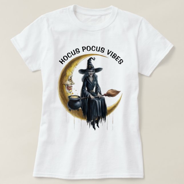 Camiseta Bruja en la luna (Diseño del anverso)