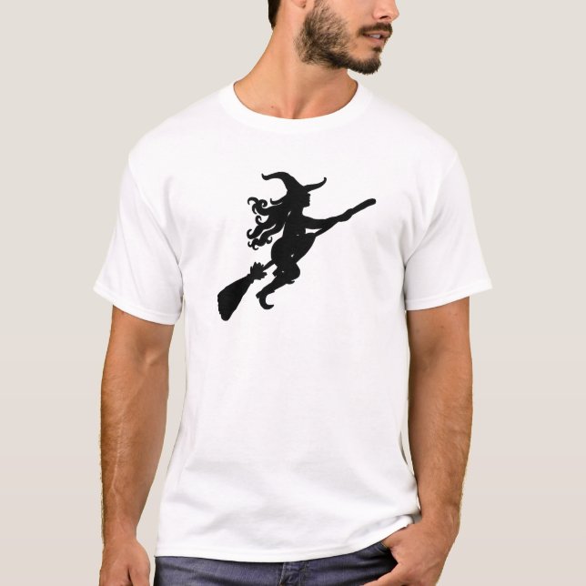 Camiseta Bruja en una silueta de baño (Anverso)