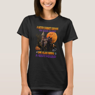 Camiseta Bruja En Vino Ella Necesita Un Perro Galgo De Hall