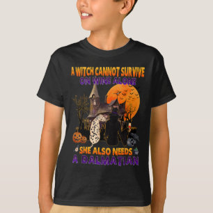 Camiseta Bruja En Vino Necesita Un Perro Dálmata Halloween