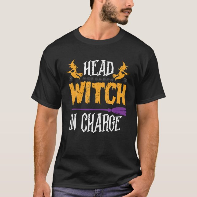 Camiseta Bruja Encabezada En La Calabaza Graciosa De Hallow (Anverso)