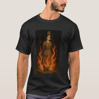 Camiseta Bruja encendiendo cigarrillo con llamas ocultas im