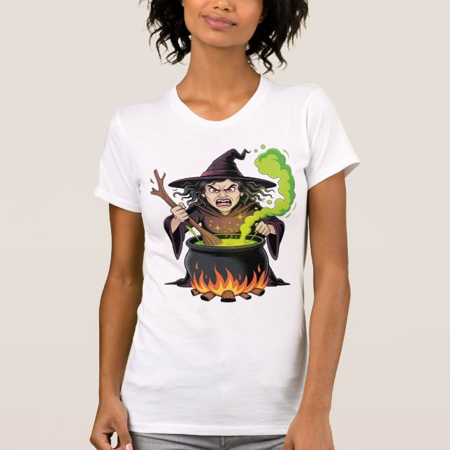 Camiseta Bruja Enojada Halloween (Anverso)