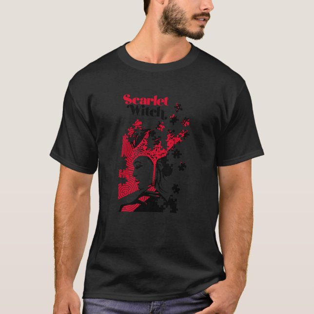 Camiseta Bruja Escarlata Wanda Maximoff Puzzl de Marvel Ave (Anverso)