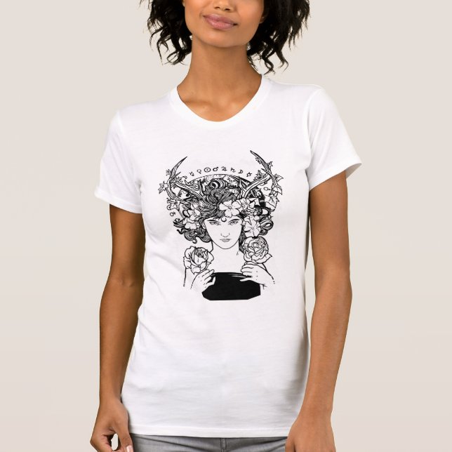 Camiseta Bruja estilo Art Nouveau (Anverso)