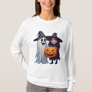 Camiseta Bruja Fantasma Calabaza Halloween Cute 🎃