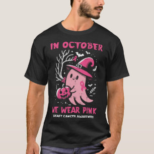 Camiseta Bruja fantasma con cáncer de mama Octubre Mujeres