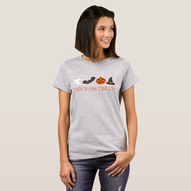 Camiseta Bruja fantasma de la calabaza de la bata de Hallow (Anverso completo)