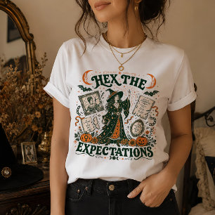 Camiseta Bruja feminista de Halloween Hex las Expectativas